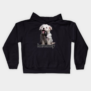 Cute White Puppy Singing Kids Hoodie